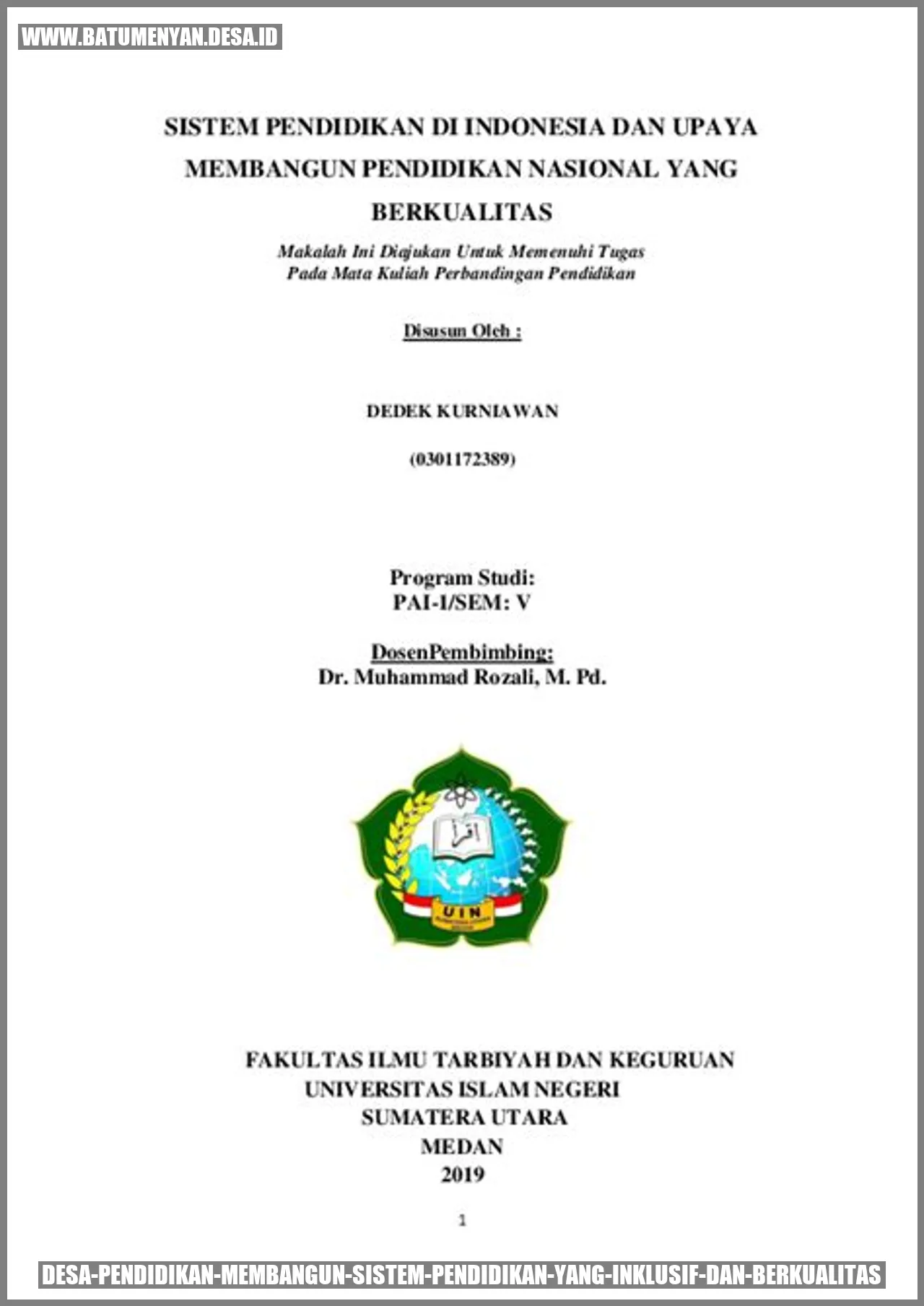 Desa Pendidikan: Membangun Sistem Pendidikan yang Inklusif dan Berkualitas