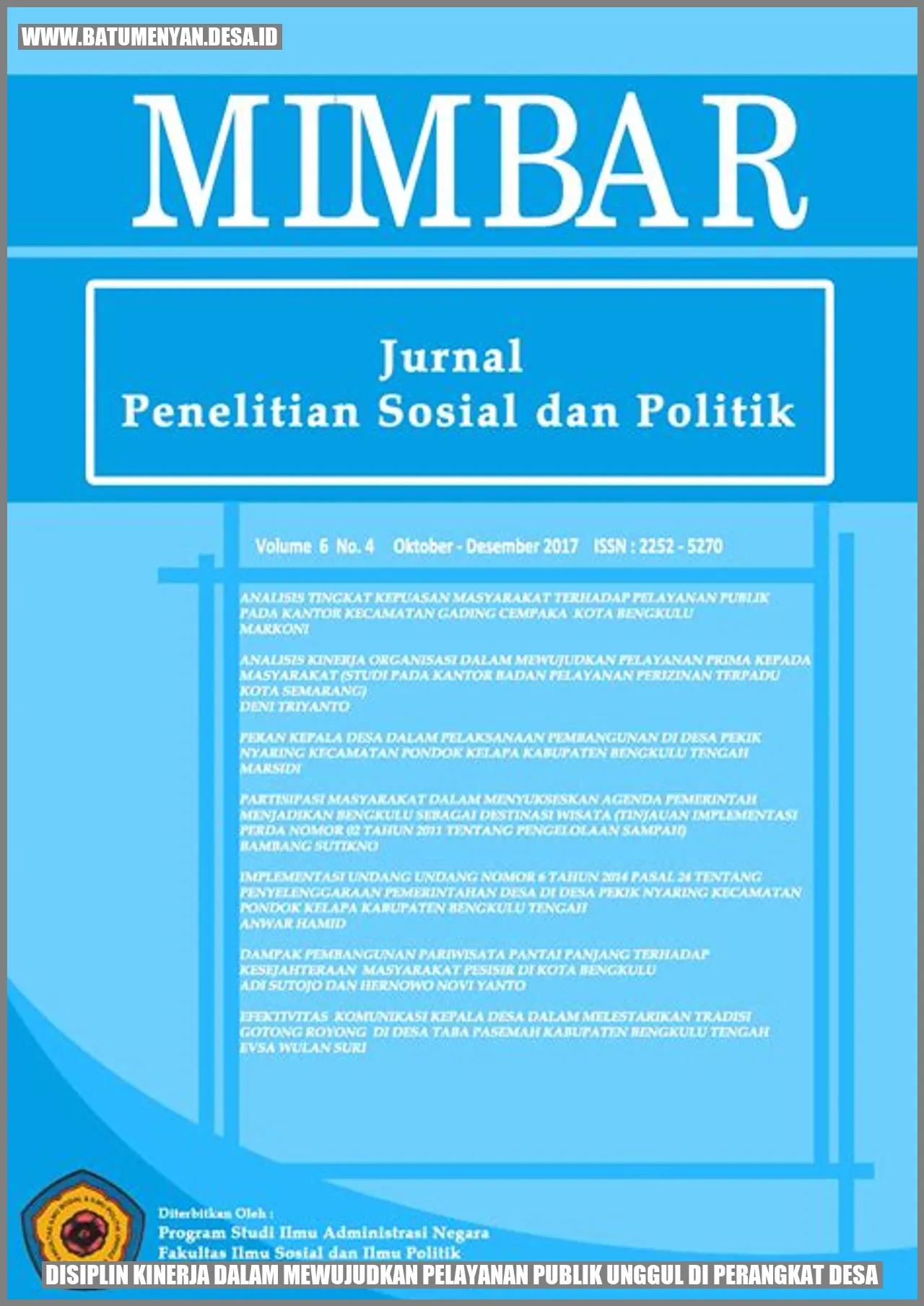 Disiplin Kinerja dalam Mewujudkan Pelayanan Publik Unggul di Perangkat Desa