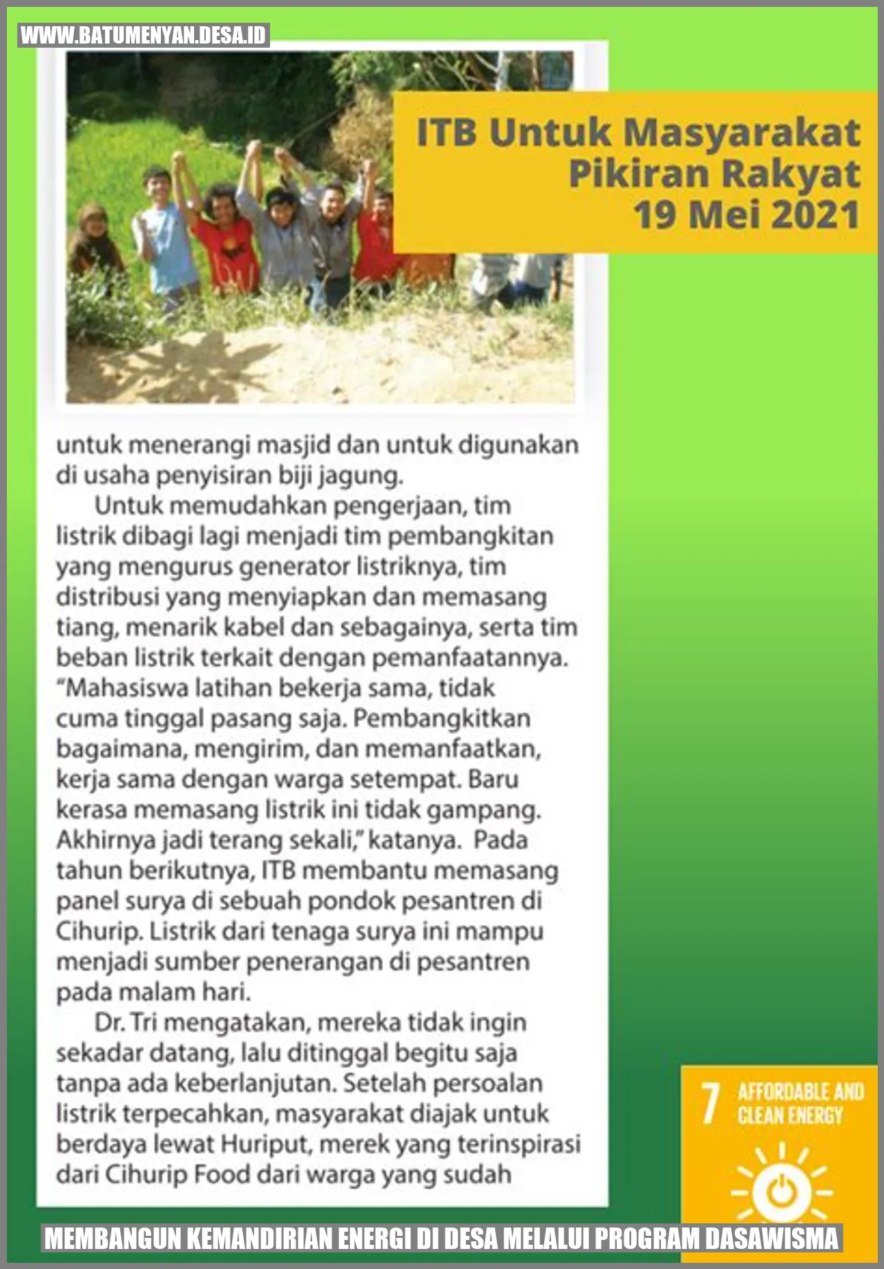 Heboh! Desa Melalui Dasawisma Kini Mampu Mandiri Energi!