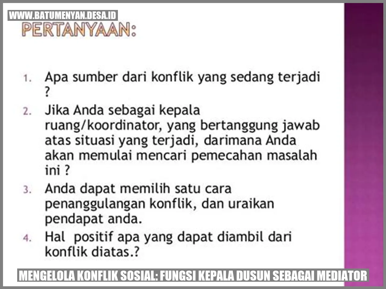 Mengelola Konflik Sosial: Fungsi Kepala Dusun sebagai Mediator