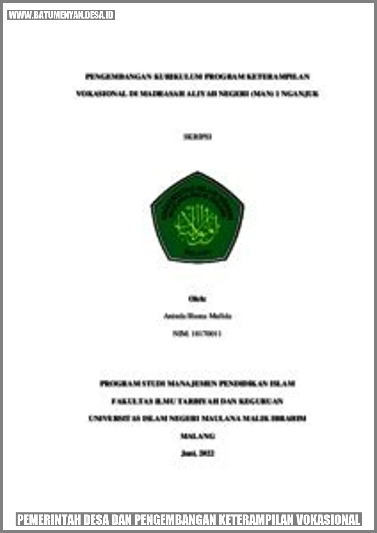 Pemerintah Desa dan Pengembangan Keterampilan Vokasional