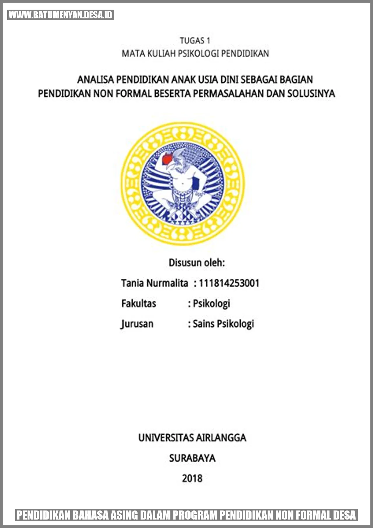 Pendidikan Bahasa Asing dalam Program Pendidikan Non Formal Desa