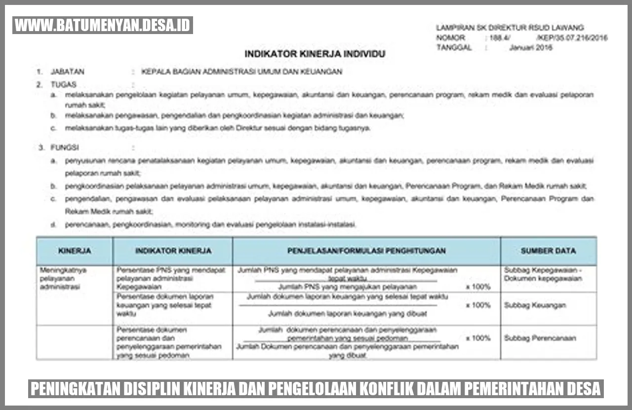 Peningkatan Disiplin Kinerja dan Pengelolaan Konflik dalam Pemerintahan Desa