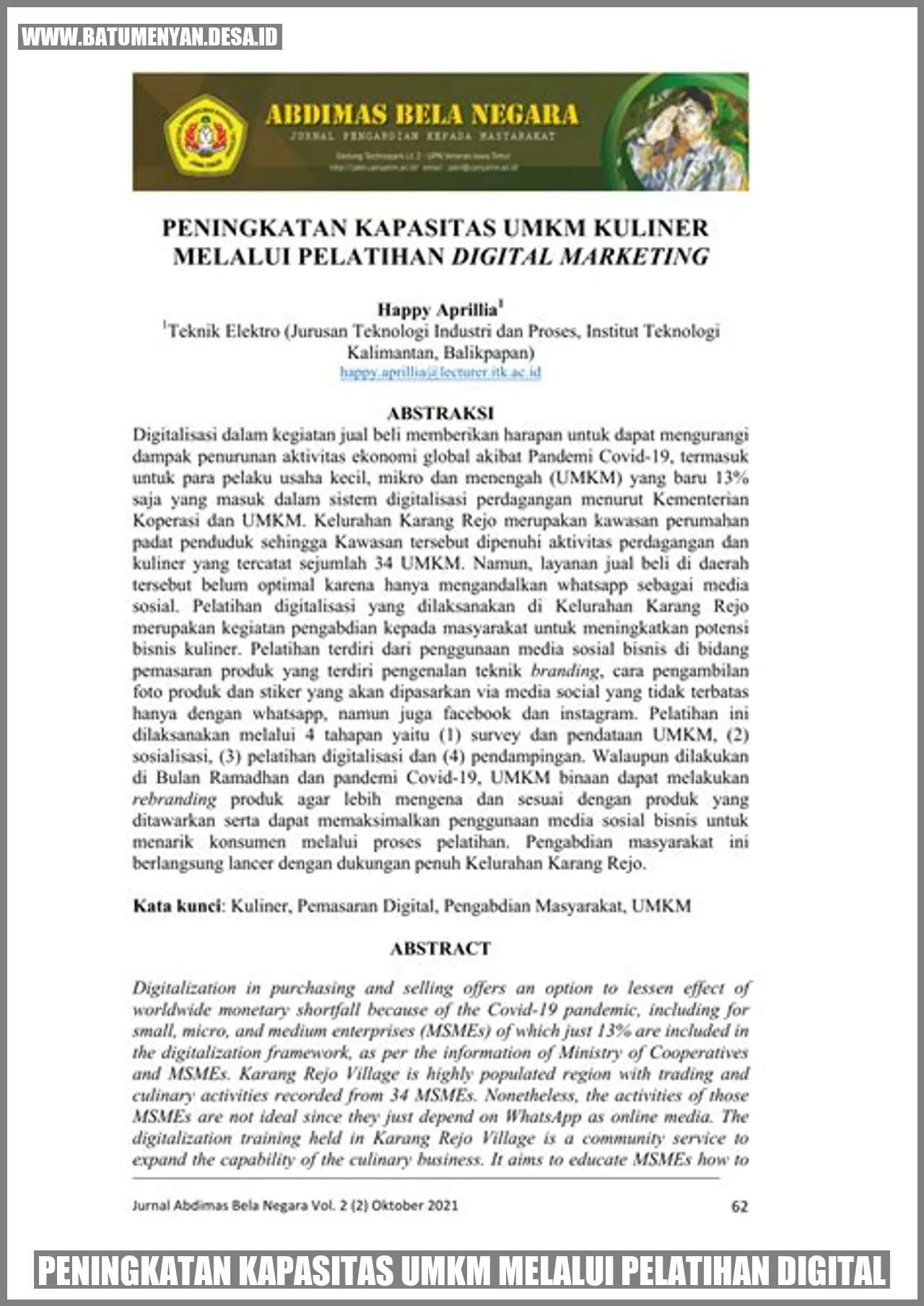 Peningkatan Kapasitas UMKM Melalui Pelatihan Digital