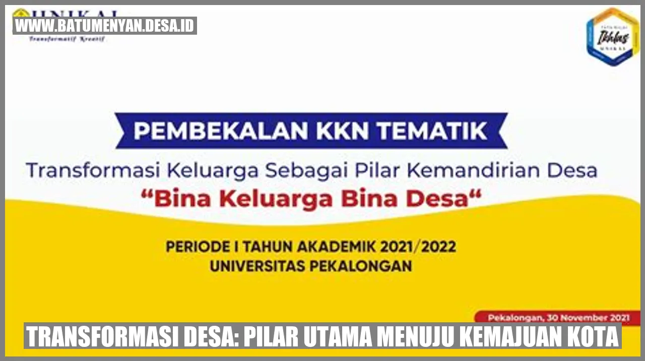 Transformasi Desa: Pilar Utama Menuju Kemajuan Kota