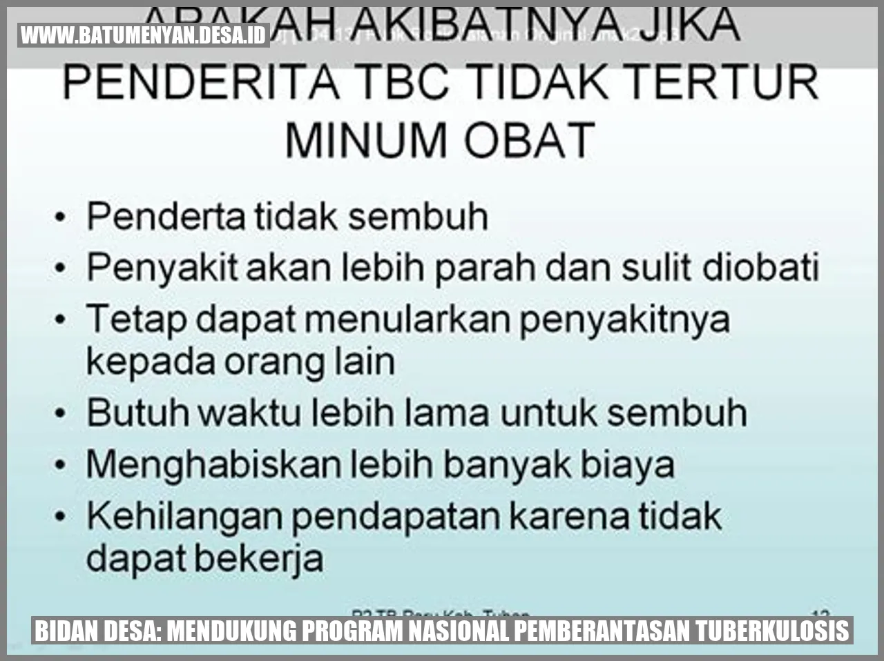 Bidan Desa: Mendukung Program Nasional Pemberantasan Tuberkulosis