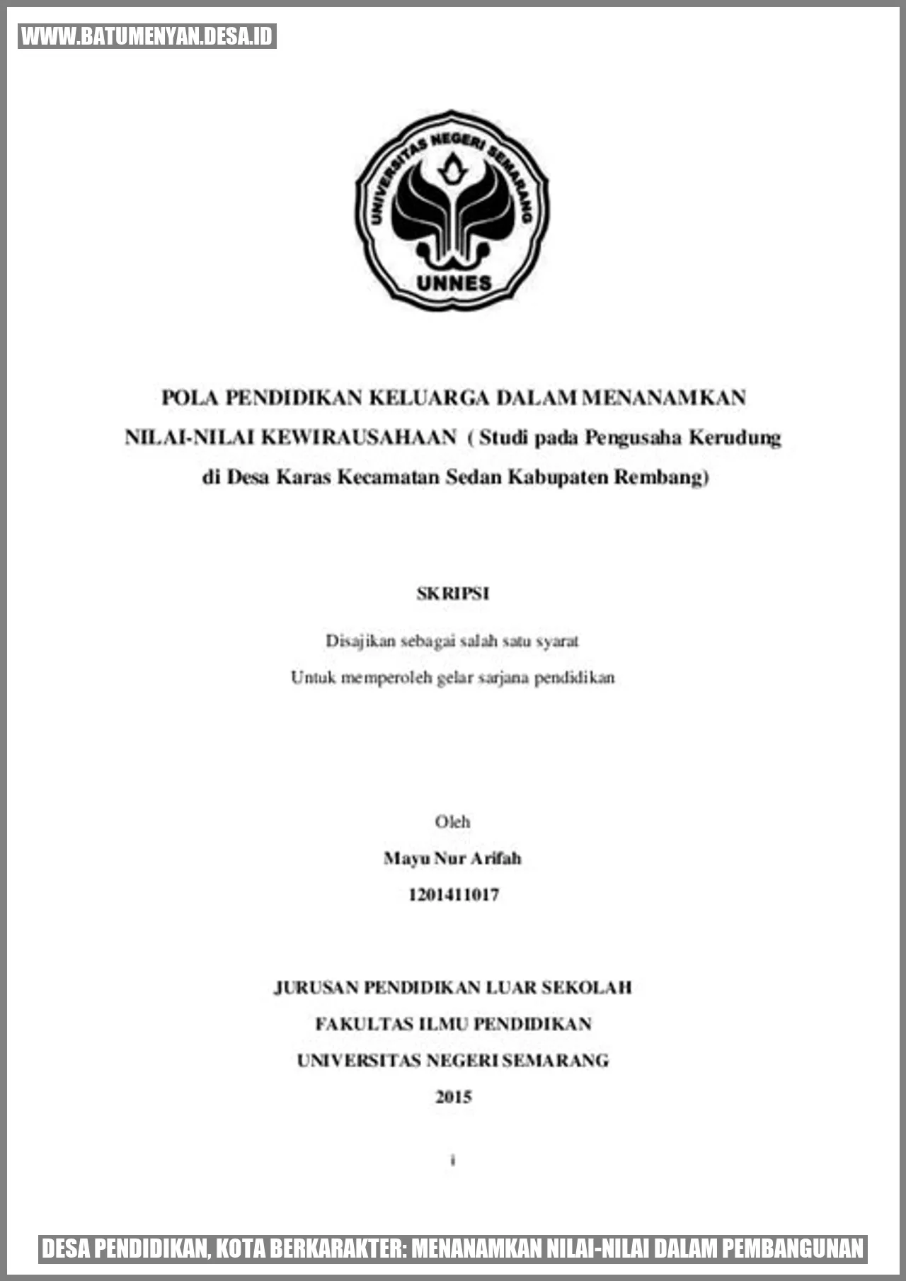 Desa Pendidikan, Kota Berkarakter: Menanamkan Nilai-nilai dalam Pembangunan