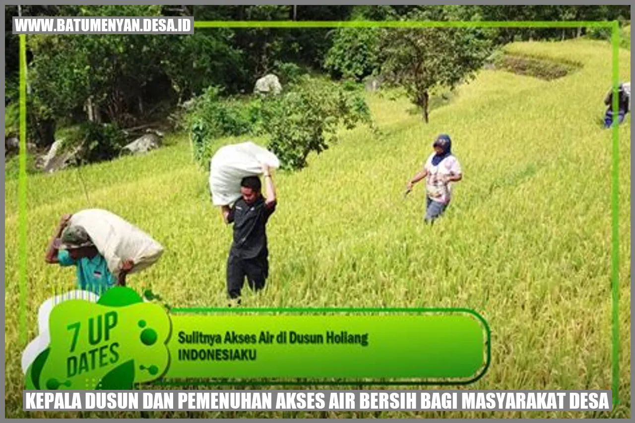 Pemenuhan Akses Air Bersih bagi Masyarakat Desa