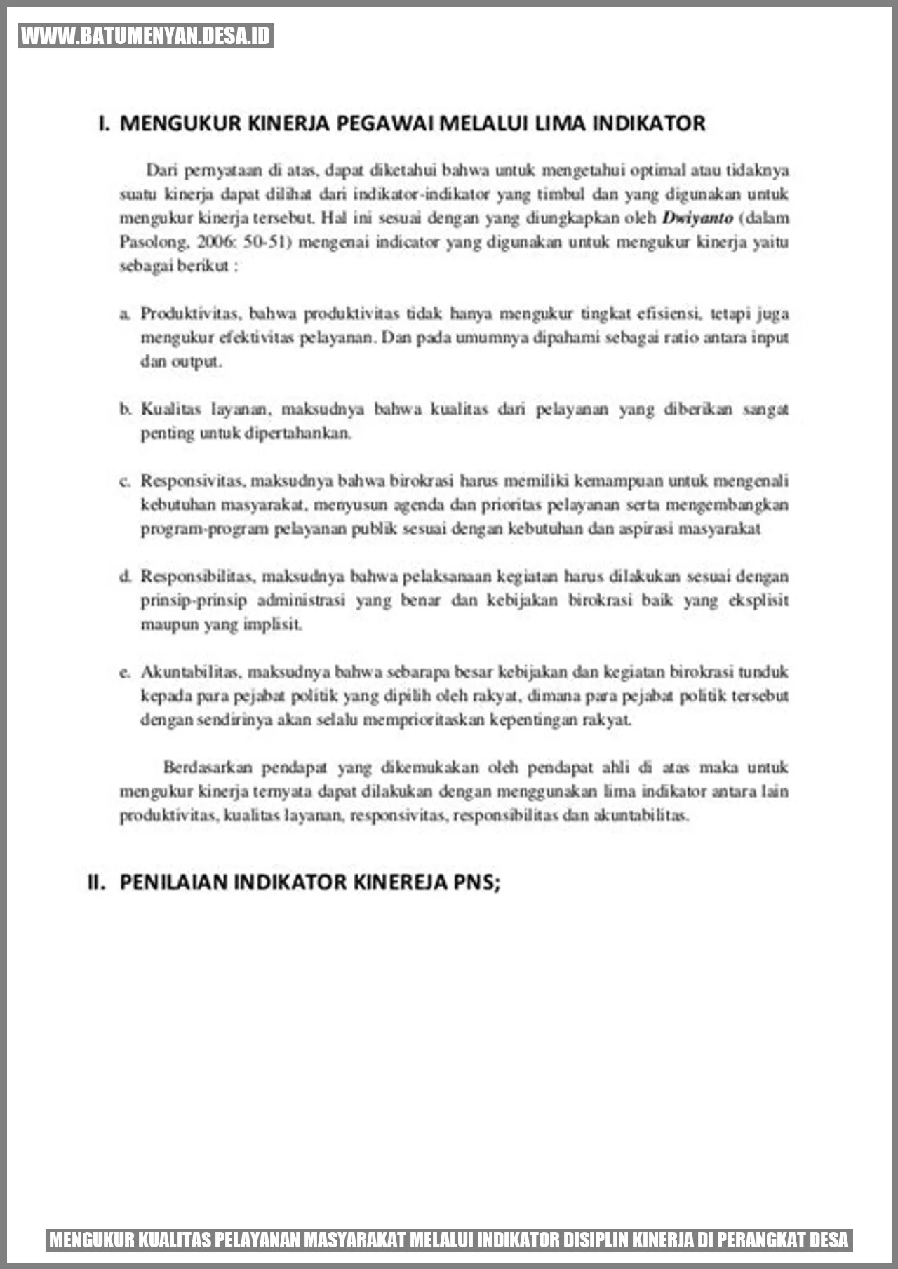 Mengukur Kualitas Pelayanan Masyarakat melalui Indikator Disiplin Kinerja di Perangkat Desa