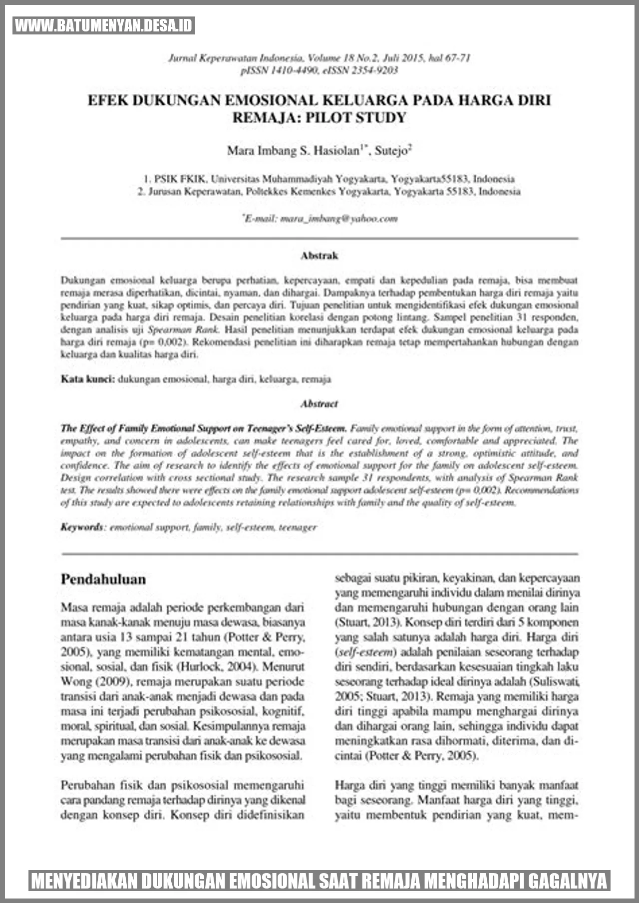 Menyediakan Dukungan Emosional saat Remaja Menghadapi Gagalnya