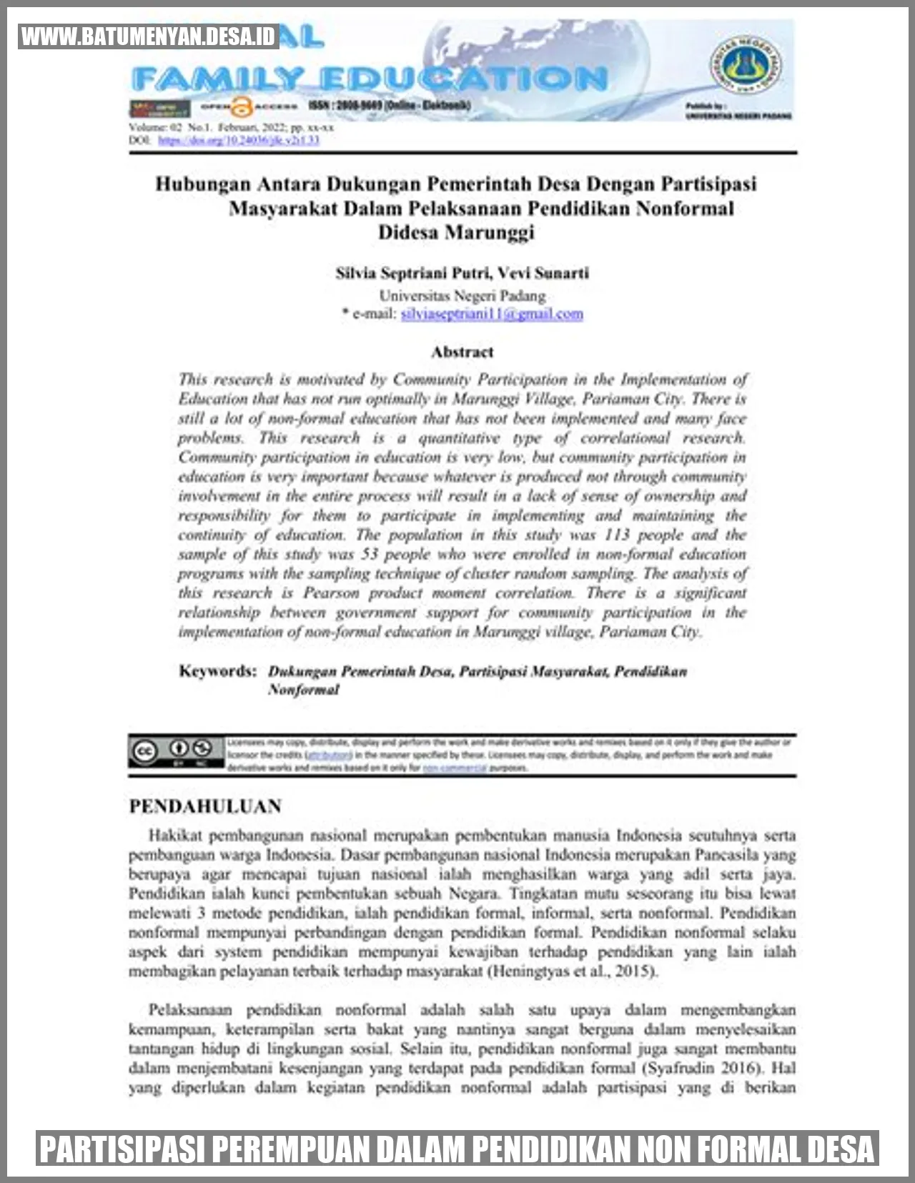 Partisipasi Perempuan dalam Pendidikan Non Formal Desa