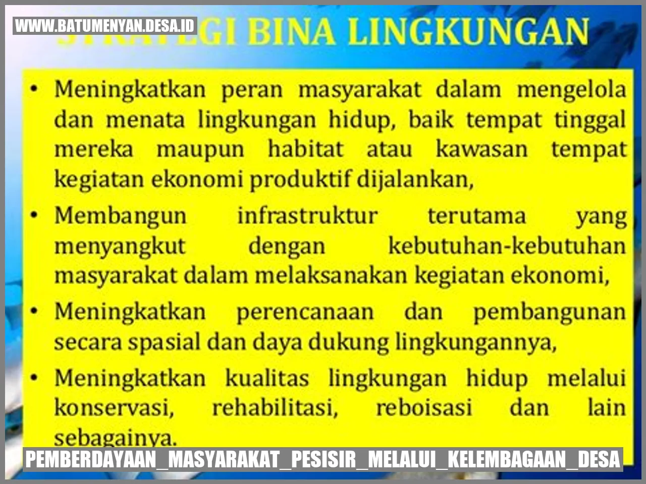 Pemberdayaan Masyarakat Pesisir Melalui Kelembagaan Desa