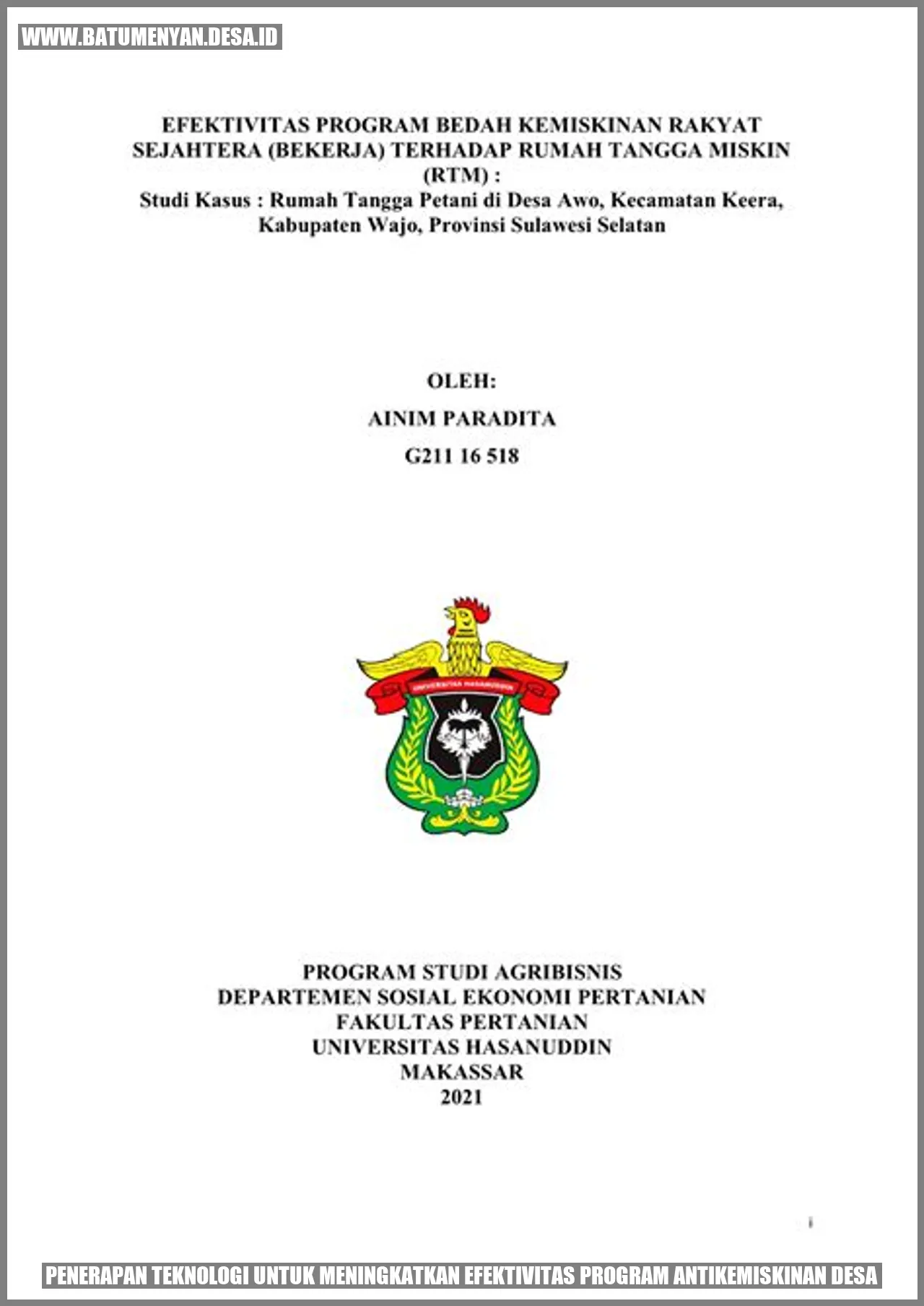 Penerapan Teknologi untuk Meningkatkan Efektivitas Program Antikemiskinan Desa