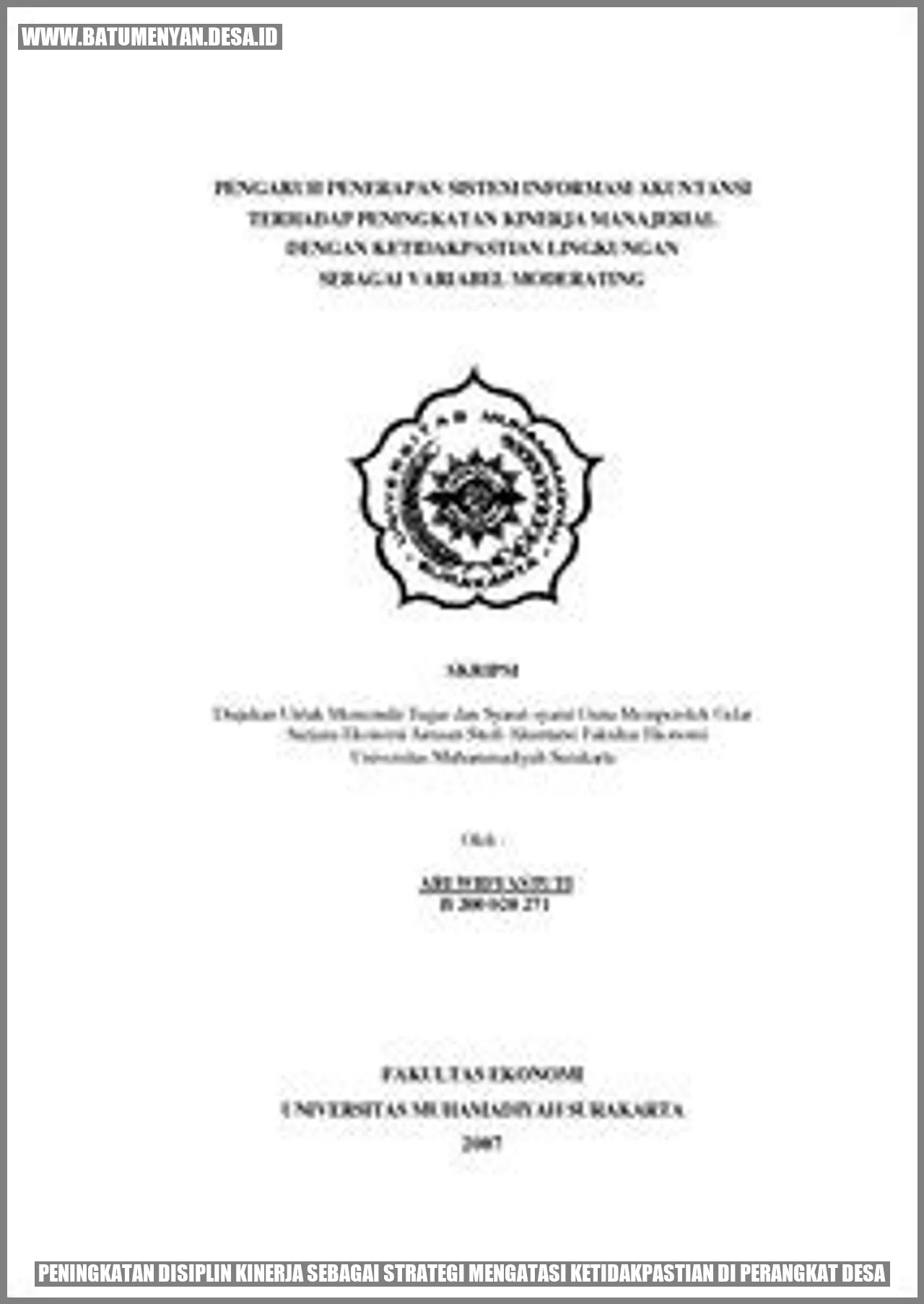 Foto Peningkatan Disiplin Kinerja sebagai Strategi Mengatasi Ketidakpastian di Perangkat Desa