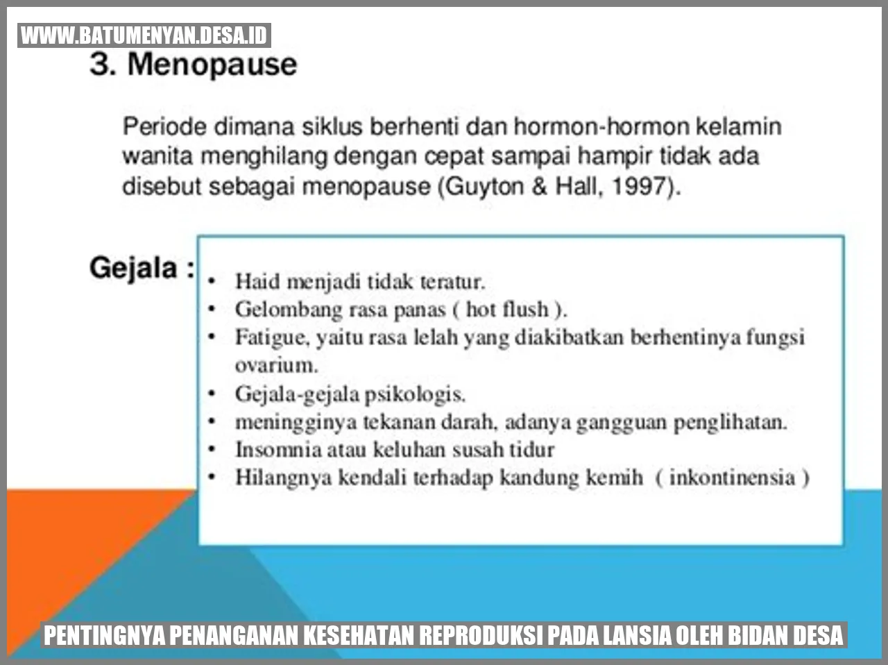 Pentingnya Penanganan Kesehatan Reproduksi pada Lansia oleh Bidan Desa