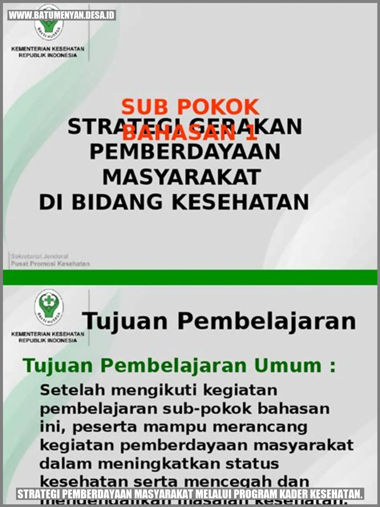 Strategi Pemberdayaan Masyarakat melalui Program Kader Kesehatan
