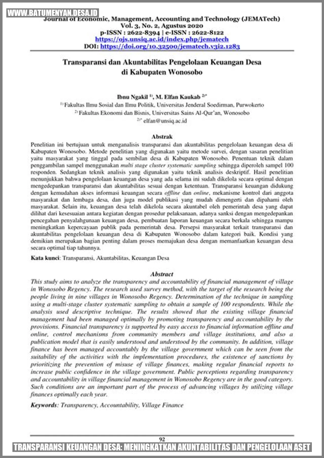 Transparansi Keuangan Desa: Meningkatkan Akuntabilitas dan Pengelolaan Aset