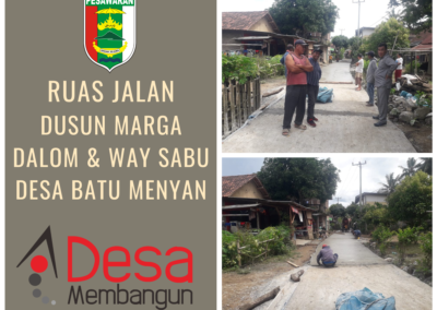 Jalan Dusun Marga Dalom & Way Sabu Dibangun, Warga Sambut Gembira